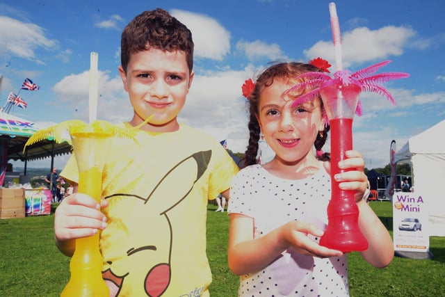 Ruxsar Bakir and his sister Sali ages six and five at the Sheffield Fayre and Sheffield Carnival at Norfolk Park August Bank Holiday 2017