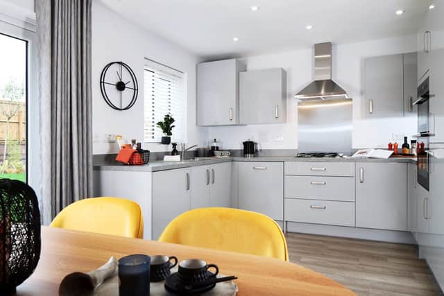 The Bretton features an open plan kitchen and dining room