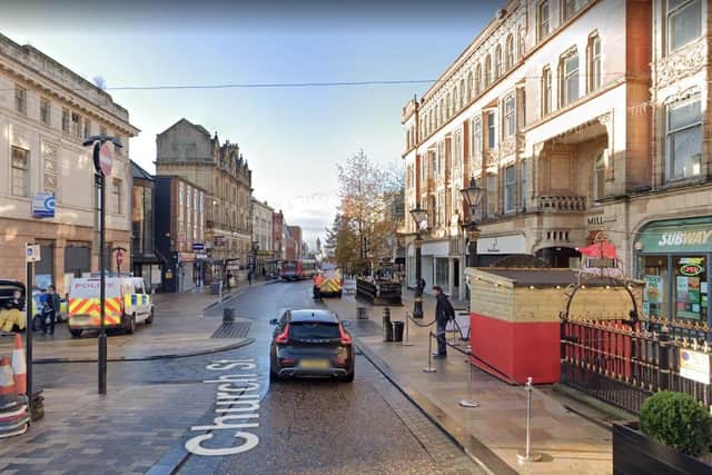 Armed police were called to the Miller Arcade at 3.50am after two men reportedly threatened people with knives