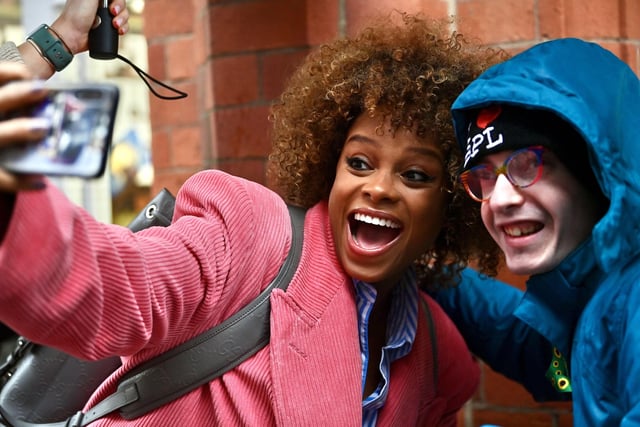 Strictly cast member Fleur East with superfan Josh.