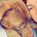 Emma Jepson with her XL bully, Roxy.