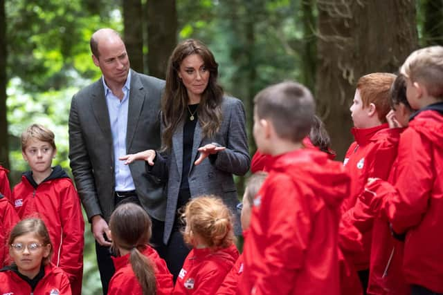 The Prince and Princess of Wales visit a school where outdoor learning is prioritised within the day-to-day curriculum to enhance children's physical and mental wellbeing. Photo: David Rose via Getty Images