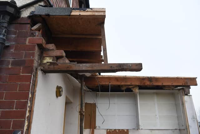 Tony Carey's house in Ashton, Preston after a Billee Hopkinson left the extension undone