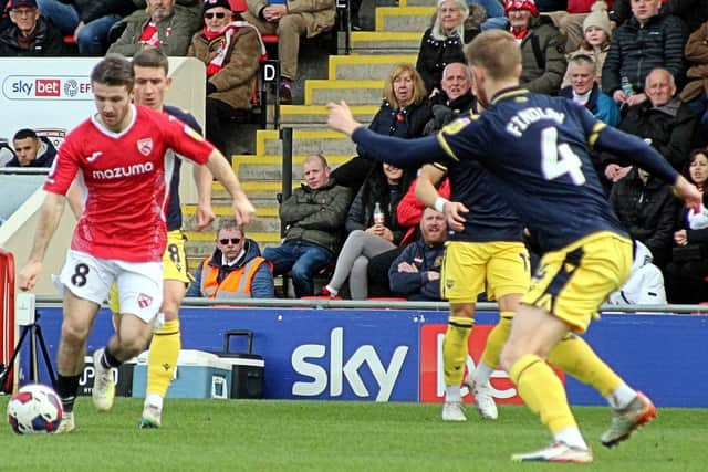 Dan Crowley came closest to scoring for the Shrimps Picture: Michael Williamson