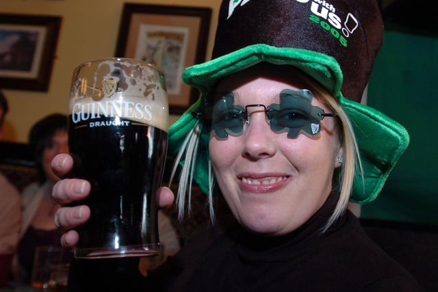 Tammy Leighton celebrates St Patrick's Day in the Railway, Preston