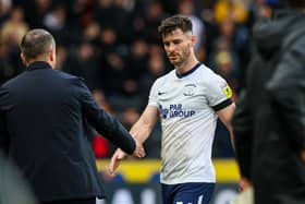 Preston North End's Andrew Hughes leaves the field injured