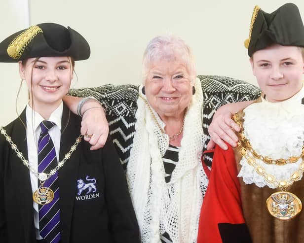 The Mayor of South Ribble Jane Bell visited Worden Academy in Leyland for World Book Day. Pictured are pupils Katie and George dressed in the mayoral robes.