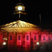 Lancaster Town Hall was illuminated for the first Light Up Lancaster event in 2012. Photo by Karen Chandisingh.