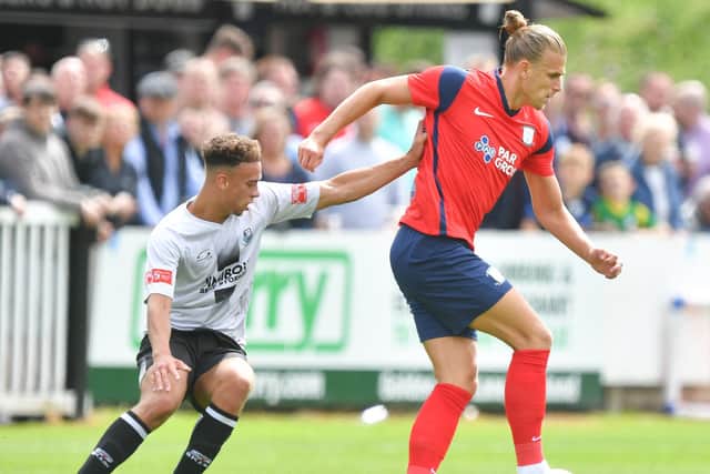 Brad Potts in possession at Bamber Bridge.