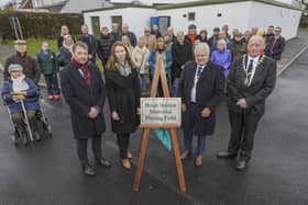 Ribble Valley Council leader Stephen Atkinson, Jill Holden, Ribble Valley Mayor Mark Hindle and Longridge Mayor Jim Rogerson at the renaming of the  Brian Holden Memorial Playing Field.