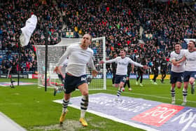 Preston North End's Brad Potts celebrates scoring his side's second goal