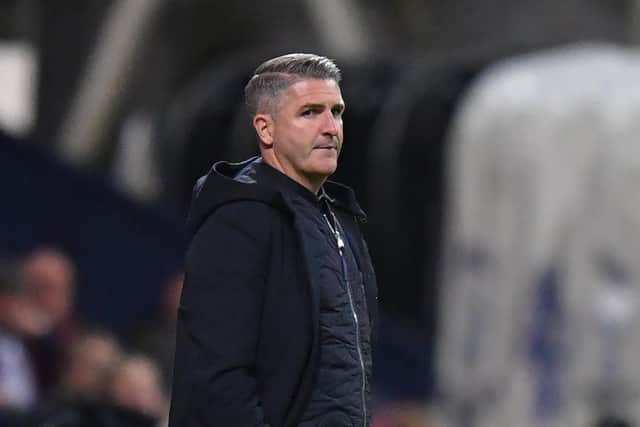 Preston North End manager Ryan Lowe on the touchline during the defeat to Blackburn Rovers at Deepdale