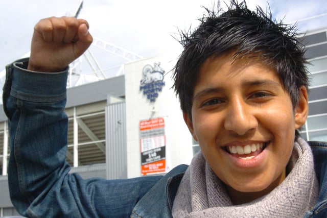 Mohammed Patel, 14, after the Preston North End v Derby County Coca-Cola Championship play-off semi-final first leg match at Deepdale, Preston