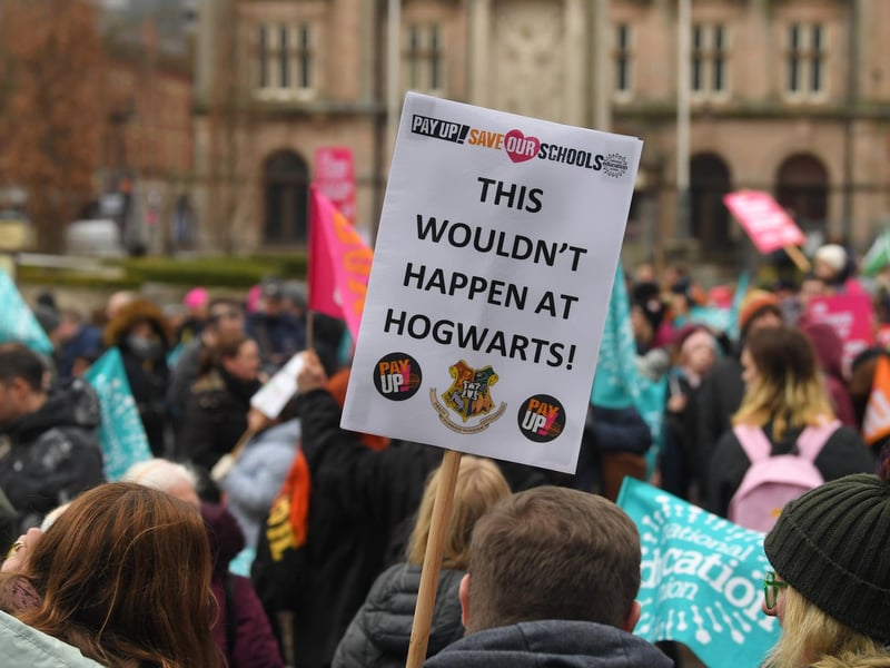 See the images as teachers, lecturers and train drivers strike in Preston.