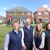 Anwyl Homes Lancashire is celebrating five years: Pictured are, left to right, Mathew Anwyl, John Grime, Amy Houlihan, Marie Browning and Peter Giddins
