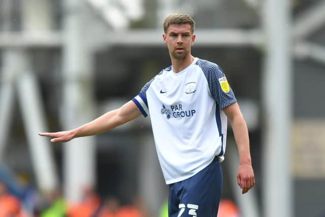 Paul Huntington makes his final appearance for Preston North End against Middlesbrough at Deepdale last week