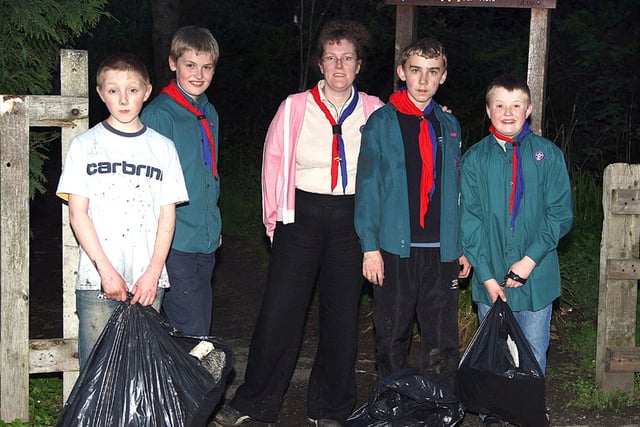 Scouts from 2nd Walton-le-Dale Scout Group cleaned up litter and rubbish from Cockshott Woods in Bamber Bridge in 2008