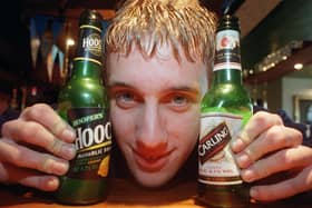 Michael Kemp, manager of the Beat Street Cafe, Preston, with the new plastic bottles.
