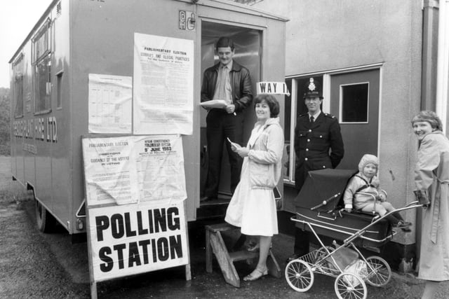 Elections in Wigan 1983
A polling station on Chorley Road Standish