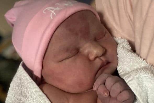 Newborn baby Aria Taylor.
