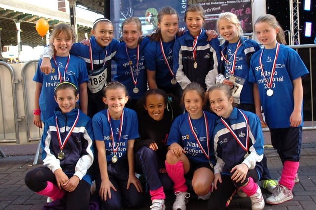 Members of the City of Preston Gymnastics Club who took part in Preston's 2km fun run