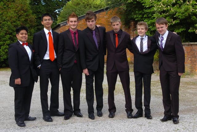 Still in 2010 - here's (from left) Apollo Carino, Karl Arabe, James Eastwood, Joe Flynn, Nick Ormerod, Robert Newton and Iseec Bilsborrow, at Our Lady's High School prom at Bartle Hall