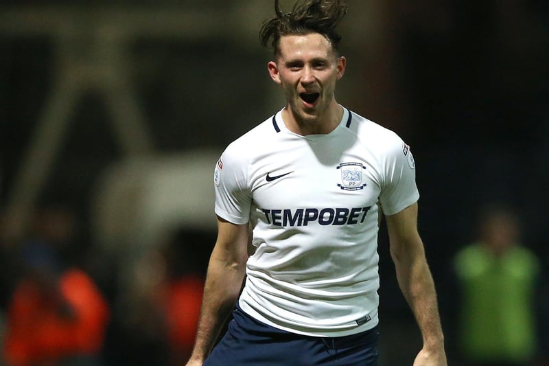 Preston North End's Alan Browne celebrates scoring his side's first goal of the game