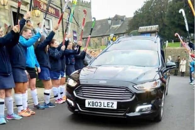 Team-mates at Longridge Hockey Club formed a guard of honour with sticks as Blez's funeral cortege passed her favourite pub in Chipping.