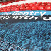 Preston North End's Gentry Day flag on show at Nottingham Forest's ground last season