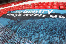 Preston North End's Gentry Day flag on show at Nottingham Forest's ground last season