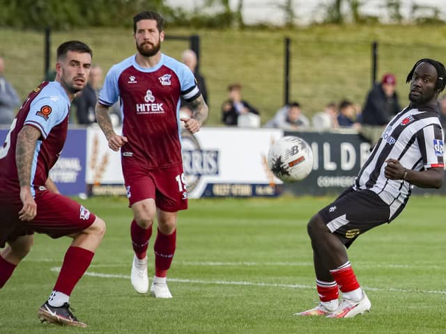 Justin Johnson in action against Scunthorpe when Chorley faced them at Victory Park earlier in the season (photo: David Airey/@dia_images)