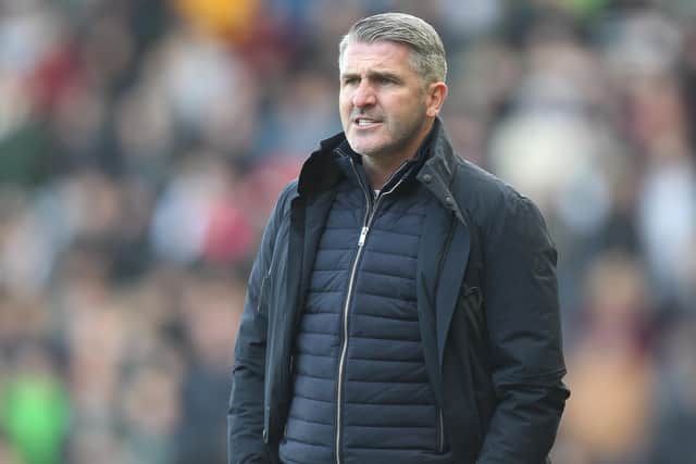 Preston North End manager Ryan Lowe at Derby County.