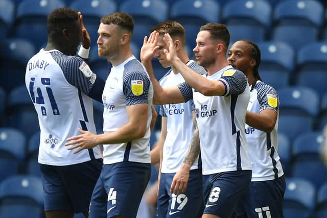 PNE players during their last game of last season.
