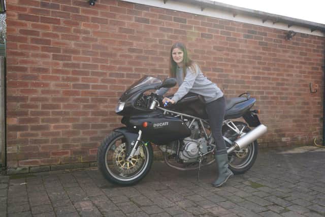 Kate trying out her bike