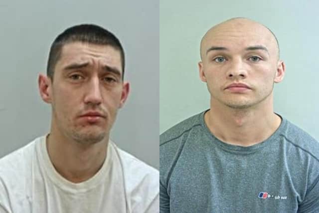 Daniel Sweeney and Bradley Mason are wanted by police following a double stabbing in Preston (Credit: Lancashire Police)