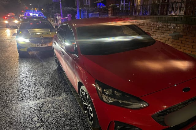 This Ford Focus was stopped in New Hall Lane, Preston.
The driver had previously been arrested for drug driving and tested positive again on a roadside test for cannabis.