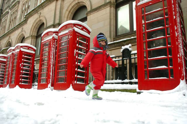 Harry Dickson enjoying the snow in Preston city centre