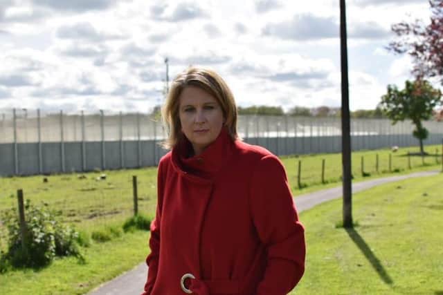 MP Katherine Fletcher at the proposed prison site