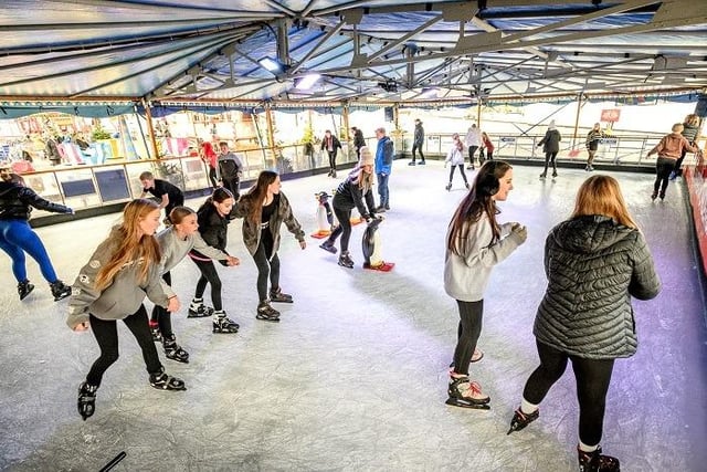 Making use of the popular ice rink