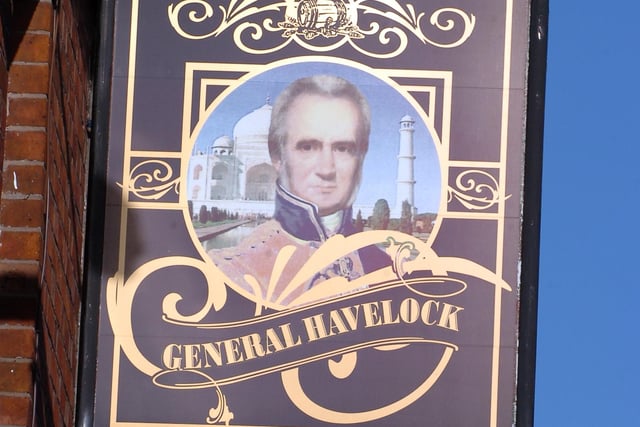 This pub on Plungington Road in Preston is most likely named after General Havelock, a British general who is particularly associated with India and his recapture of Cawnpore during the Indian Rebellion of 1857. It is his portrait that can be seen on the pub signage