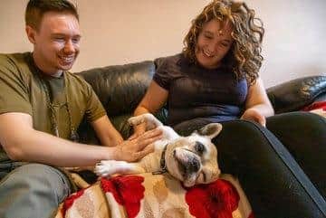 Angharad said: “He loves going for walks in our local park, and he is learning new commands with consistent training. We are also slowly encouraging him to play with toys, as it seems that this is something he has sadly not had much experience with."