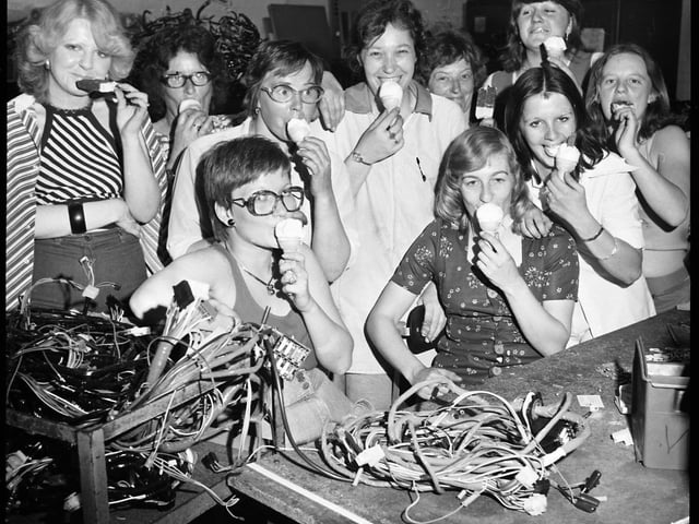 This looks like a work break with ice-cream. It was somewhere on Queen Street in June 1976