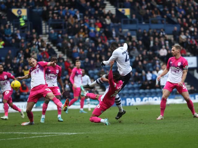 Preston North End's Bambo Diaby scores his side's second goal