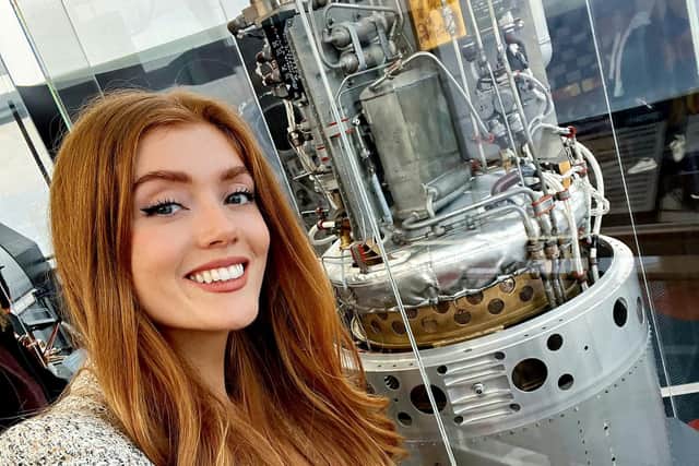Jessica Gagen, Miss England, pictured at the National Space Centre in Leicester.