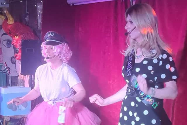 Annie and Angela's Disco Divorce Party at Morecambe Fringe Festival.
