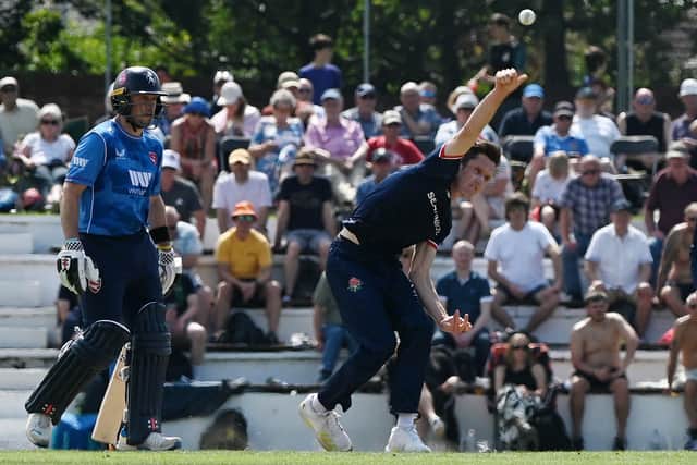 Will Williams in action for Lancashire on Sunday (photo: Michelle Adamson)