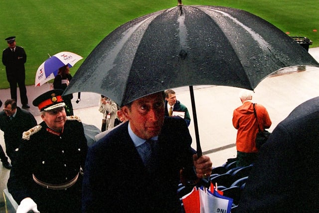 Prince Charles in the Tom Finney Stand at PNE