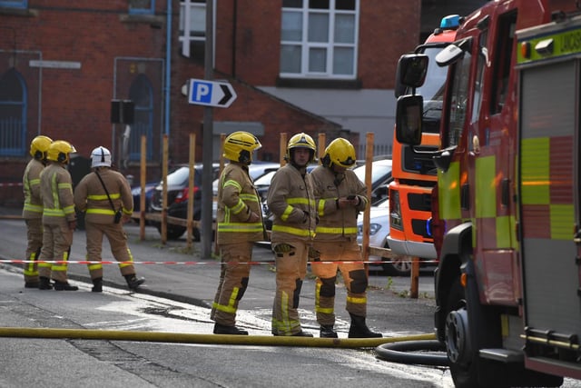 The latest scenes are firefighters battle the blaze.