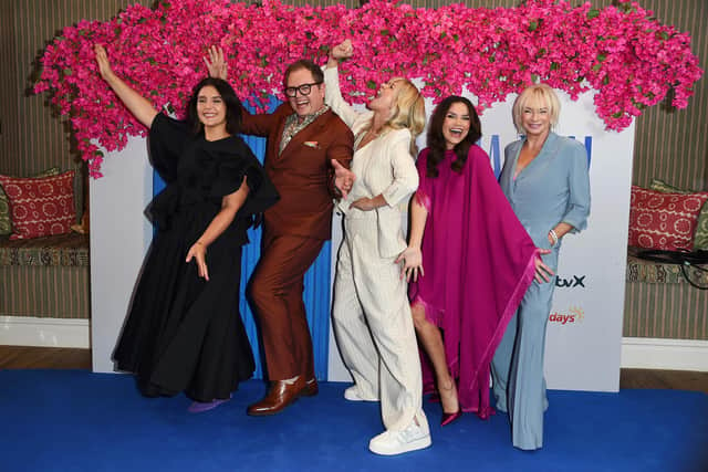 L to R: Jessie Ware, Alan Carr, Zoe Ball, Samantha Barks and Judy Craymer