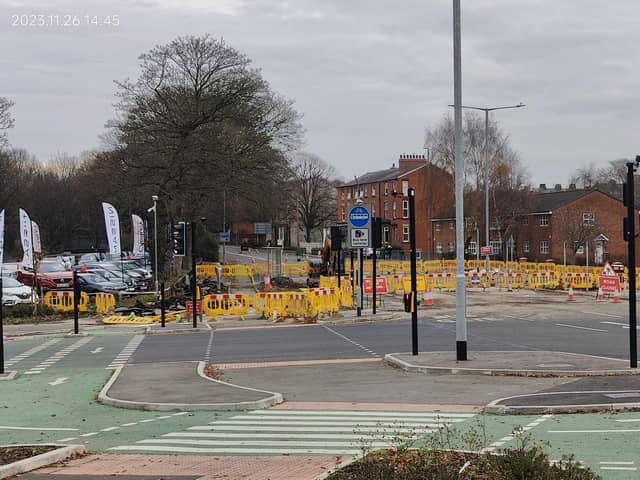 United Utilities say repairs to the burst water main have been completed but Lancashire County Council have advised “that a specialist road surfacing material must be used to reinstate the road back to its original condition” - meaning the road could remain closed until December 11. (Picture by Carl Stein)